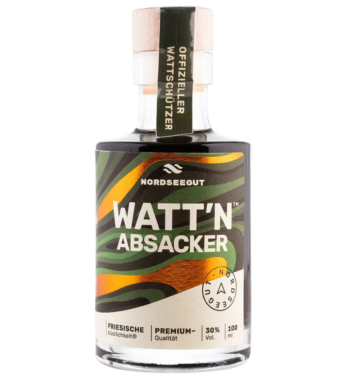 WATT’N ABSACKER 0,1 l Probierflasche – friesischer Kräuterlikör