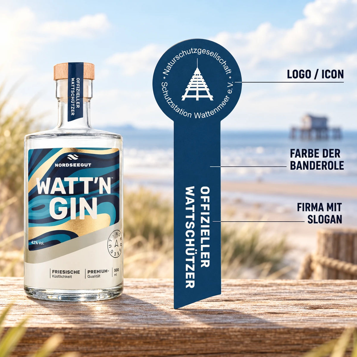 WATT'N GIN mit individuell gestalteter Banderole