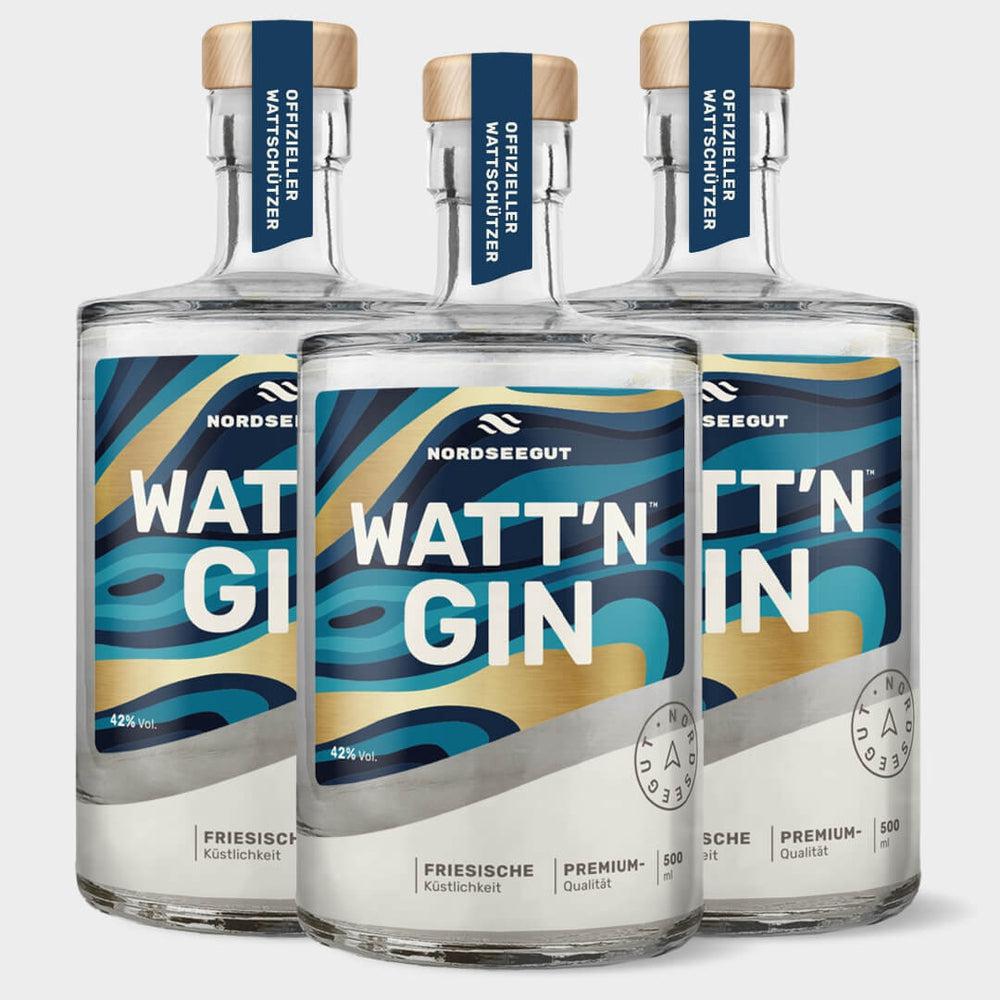 WATT`N GIN - Nordsee Dry Gin 3x 0,5 l